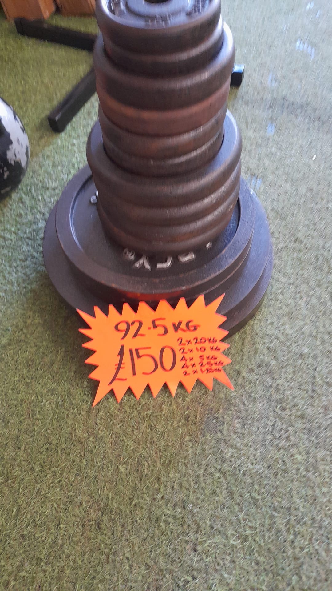92.5kg Cast Iron Weight Plate Set