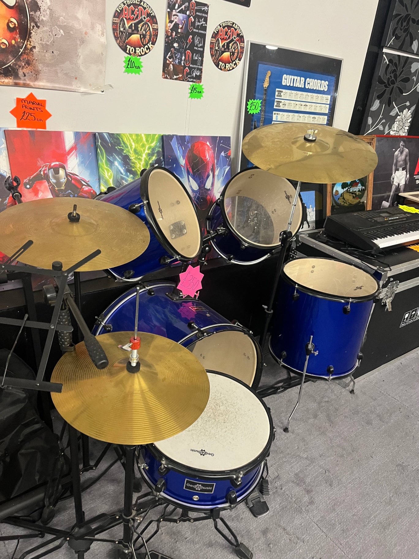 Gear4Music 5-Piece Drum Kit — Blue